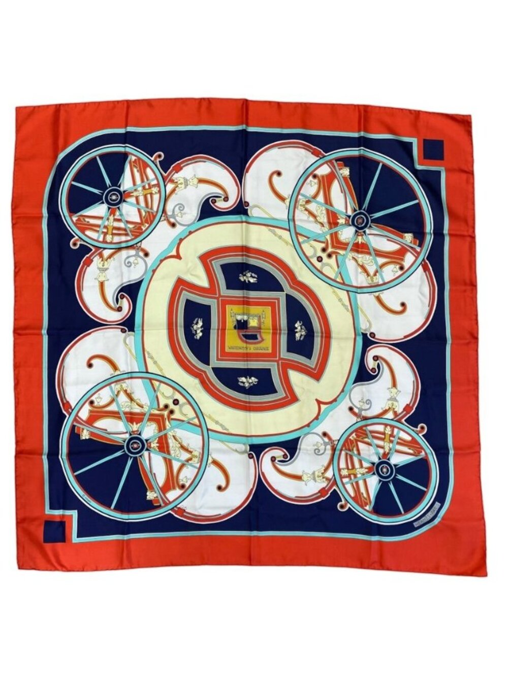 Hermes Scarf Shawl Large Carre 90 Washington's Carriage George Silk